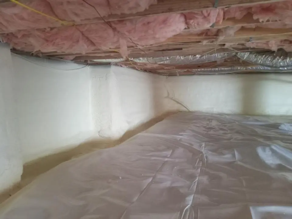 Crawl space encapsulation with closed-cell spray foam for Spray Foam Roofing in Old Forge