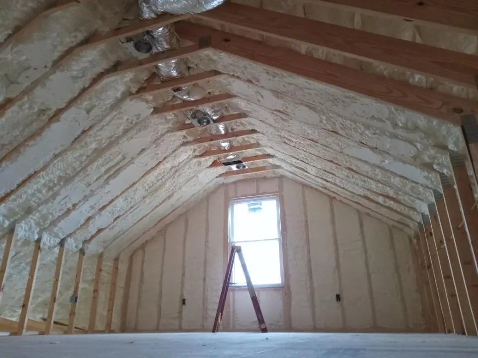 Spray foam roofing application for Crawl Space Insulation project in Old Forge